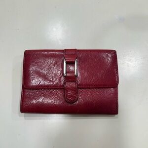 Italian Wilsons Leather Vintage Compact Wallet Leather Red